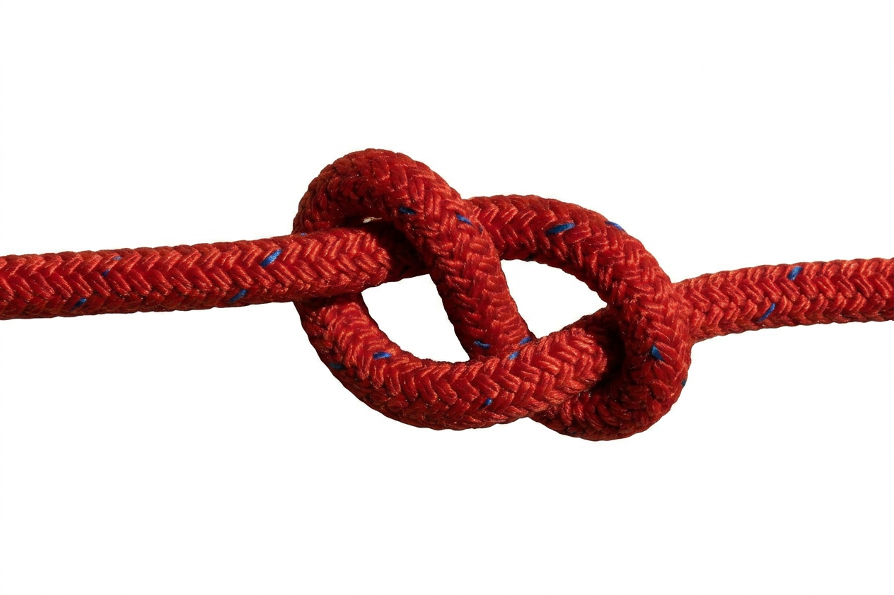 a close up shot of a knotted rope
